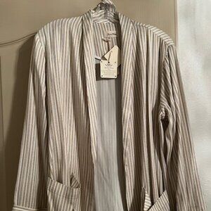 NWT American Vintage Lounge Blazer - Black, White, Yellow Striped (Size XS/S)